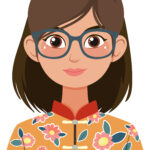 Woman wearing glasses and floral traditional attire