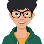 Illustration of a happy young man smiling