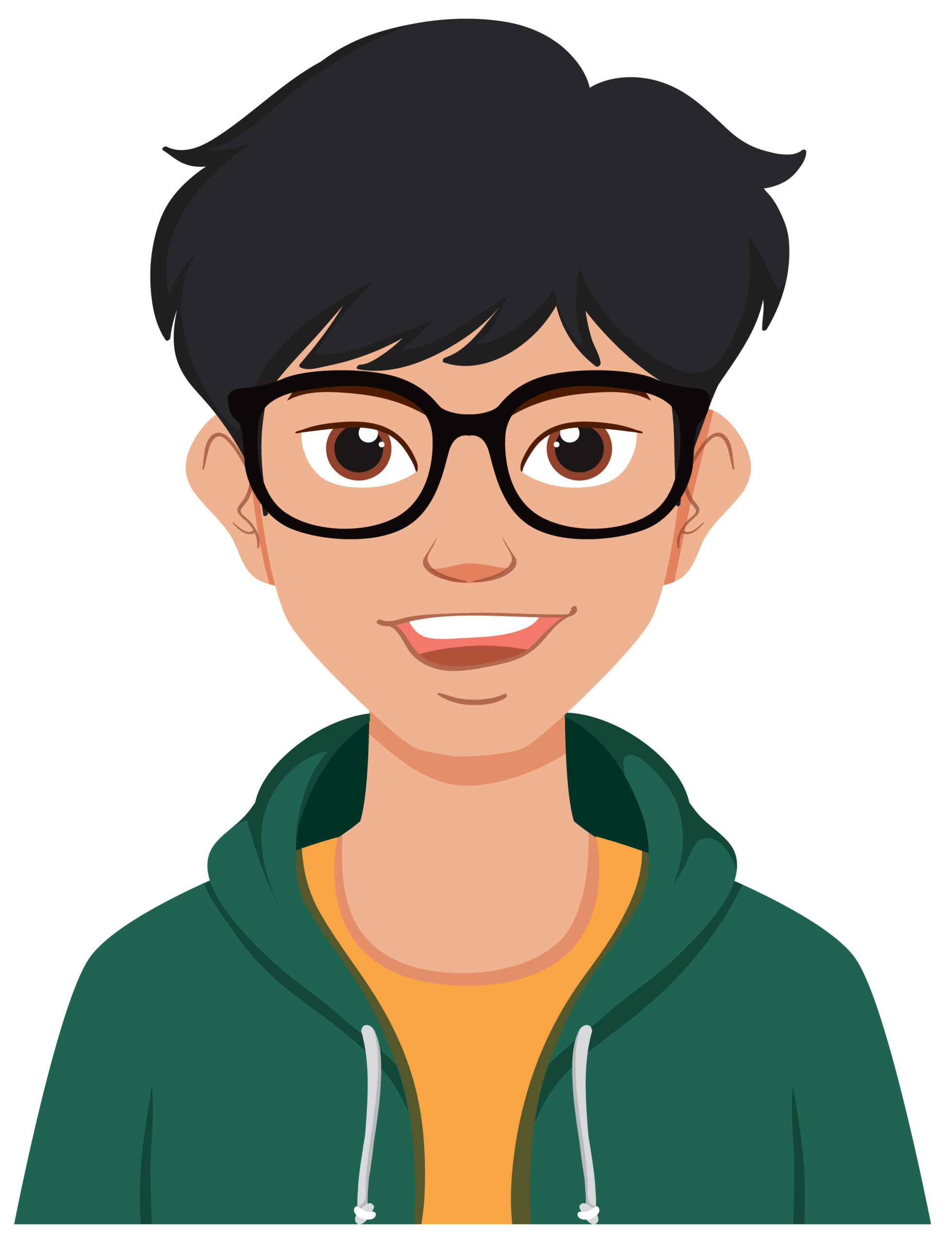 smiling young man in glasses